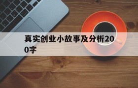 包含真实创业小故事及分析200字的词条